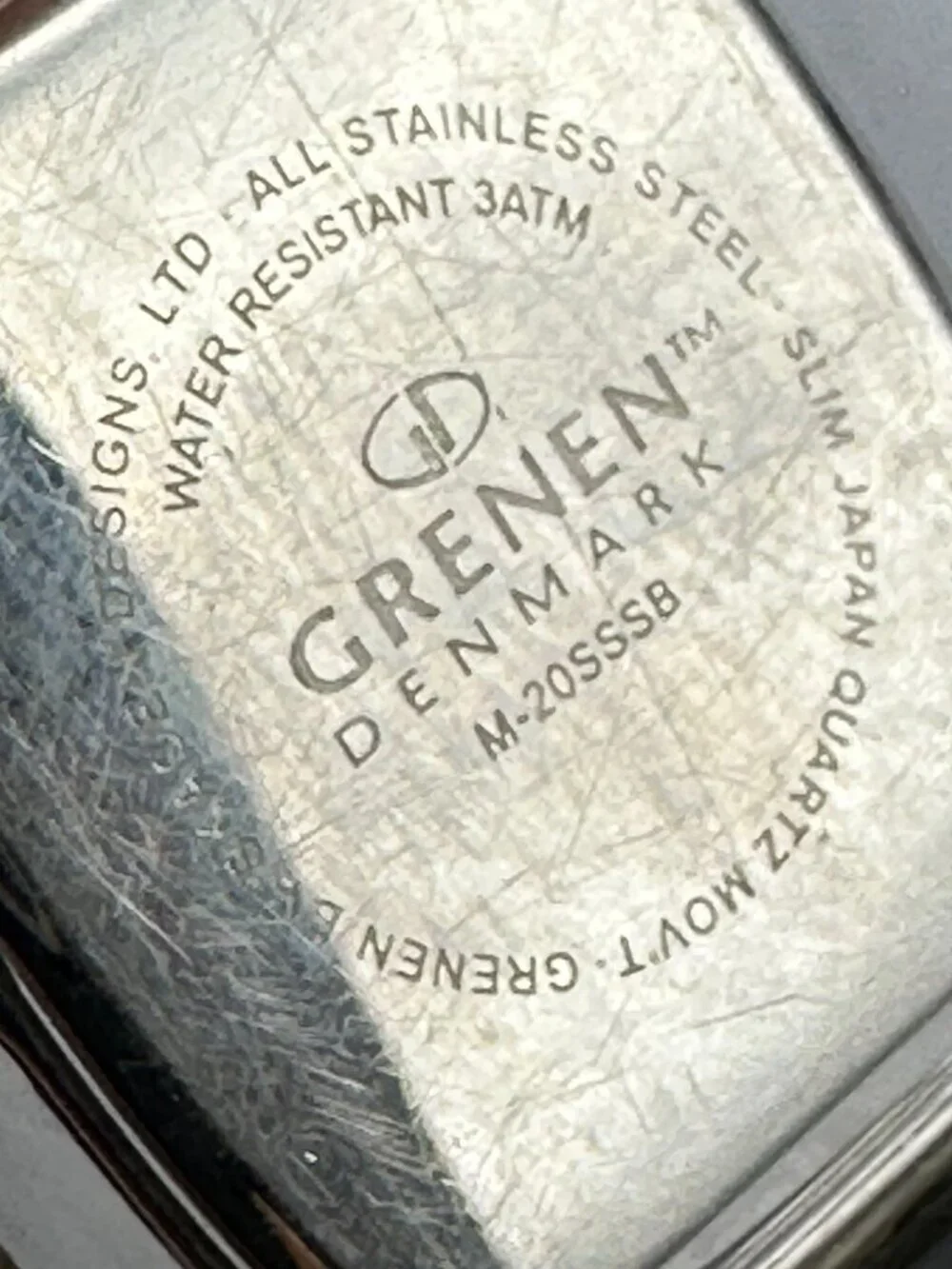 3/$30 Grenen Watch Women Silver Tone Black Dial Date Window New Battery 8.5 Inch